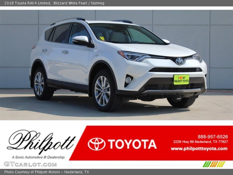 Blizzard White Pearl / Nutmeg 2018 Toyota RAV4 Limited