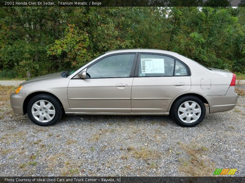 Titanium Metallic / Beige 2001 Honda Civic EX Sedan