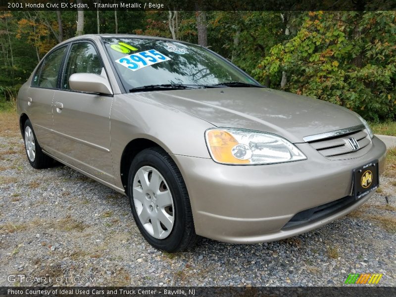 Titanium Metallic / Beige 2001 Honda Civic EX Sedan