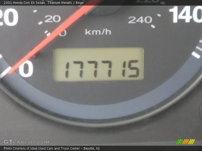 Titanium Metallic / Beige 2001 Honda Civic EX Sedan