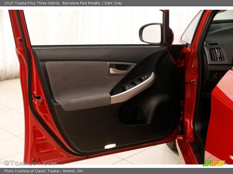 Barcelona Red Metallic / Dark Gray 2015 Toyota Prius Three Hybrid