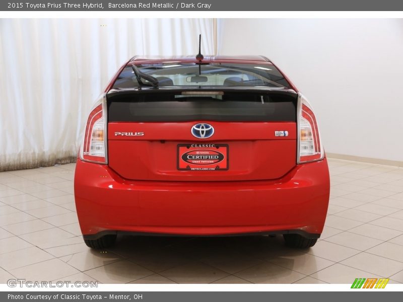 Barcelona Red Metallic / Dark Gray 2015 Toyota Prius Three Hybrid