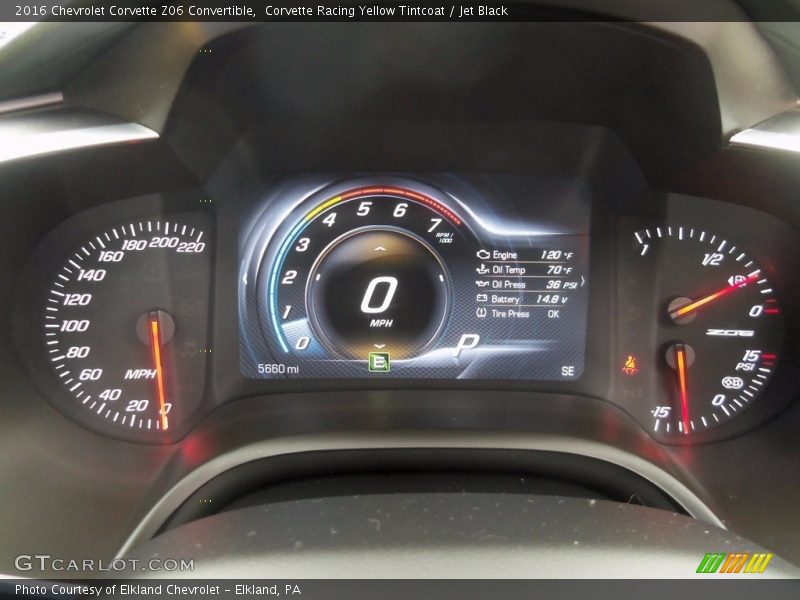 Corvette Racing Yellow Tintcoat / Jet Black 2016 Chevrolet Corvette Z06 Convertible