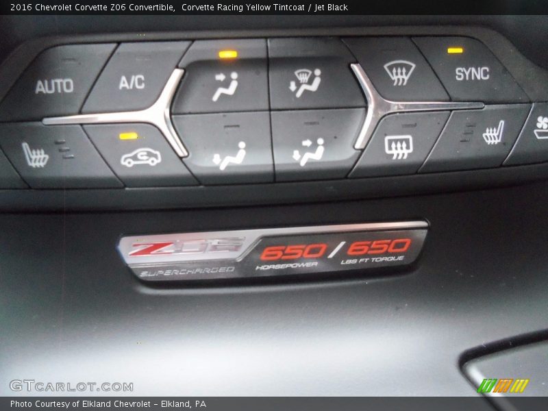 Corvette Racing Yellow Tintcoat / Jet Black 2016 Chevrolet Corvette Z06 Convertible
