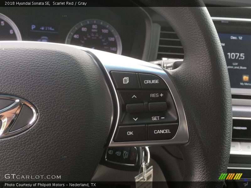 Scarlet Red / Gray 2018 Hyundai Sonata SE