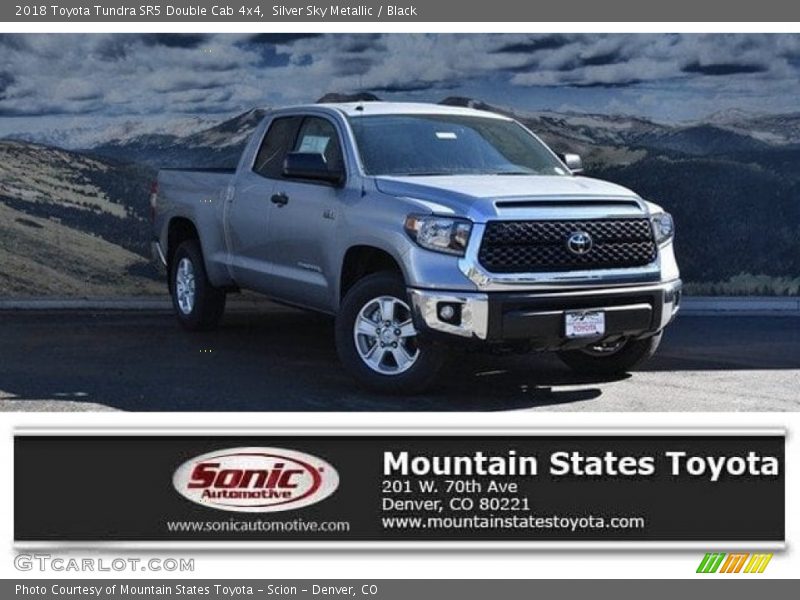 Silver Sky Metallic / Black 2018 Toyota Tundra SR5 Double Cab 4x4