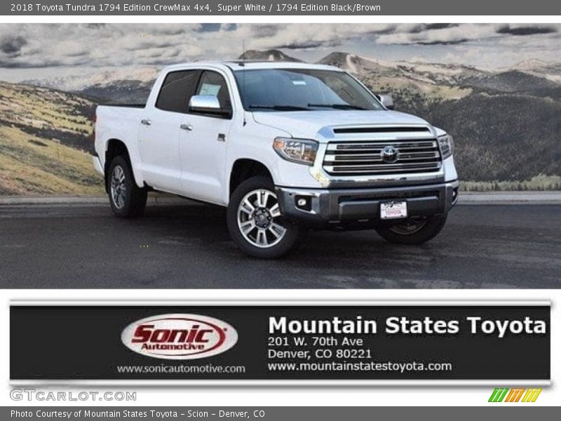 Super White / 1794 Edition Black/Brown 2018 Toyota Tundra 1794 Edition CrewMax 4x4