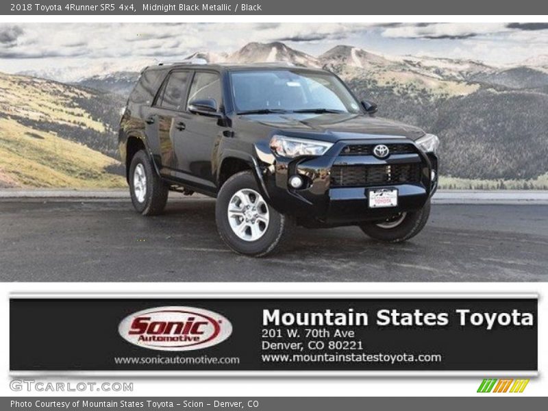 Midnight Black Metallic / Black 2018 Toyota 4Runner SR5 4x4