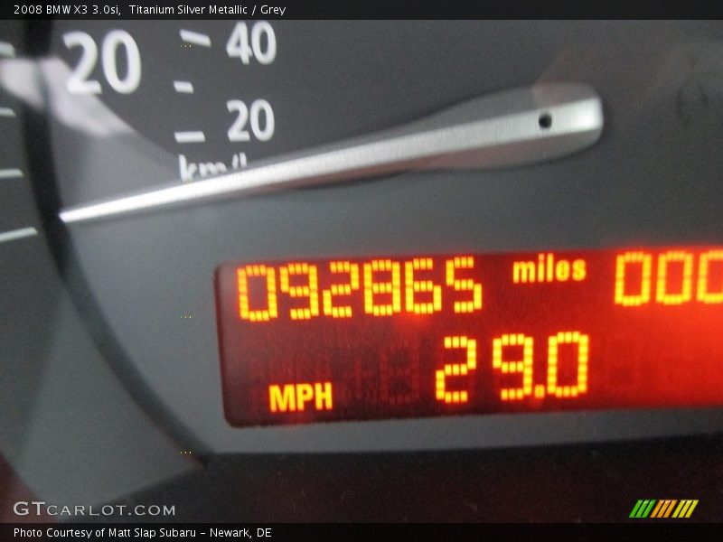 Titanium Silver Metallic / Grey 2008 BMW X3 3.0si