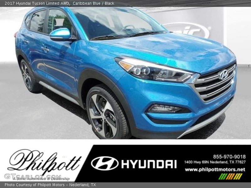 Caribbean Blue / Black 2017 Hyundai Tucson Limited AWD