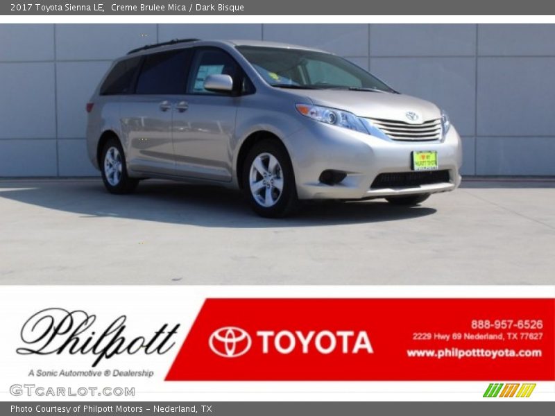 Creme Brulee Mica / Dark Bisque 2017 Toyota Sienna LE