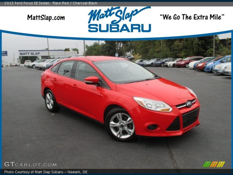 Race Red / Charcoal Black 2013 Ford Focus SE Sedan