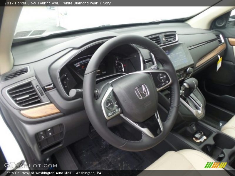 White Diamond Pearl / Ivory 2017 Honda CR-V Touring AWD