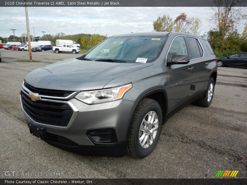 Satin Steel Metallic / Jet Black 2018 Chevrolet Traverse LS AWD