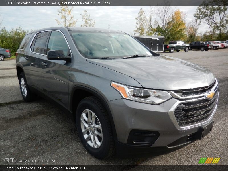 Satin Steel Metallic / Jet Black 2018 Chevrolet Traverse LS AWD