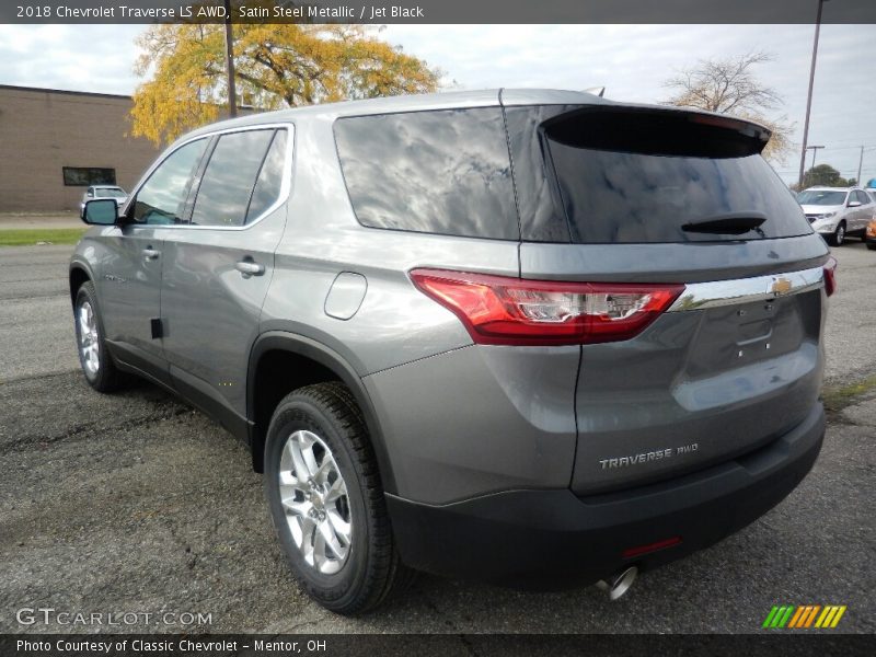 Satin Steel Metallic / Jet Black 2018 Chevrolet Traverse LS AWD
