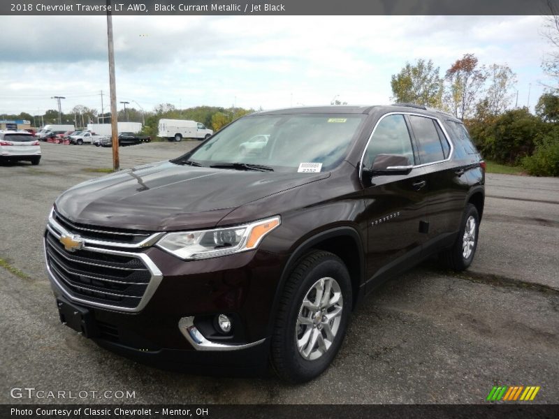 Black Currant Metallic / Jet Black 2018 Chevrolet Traverse LT AWD