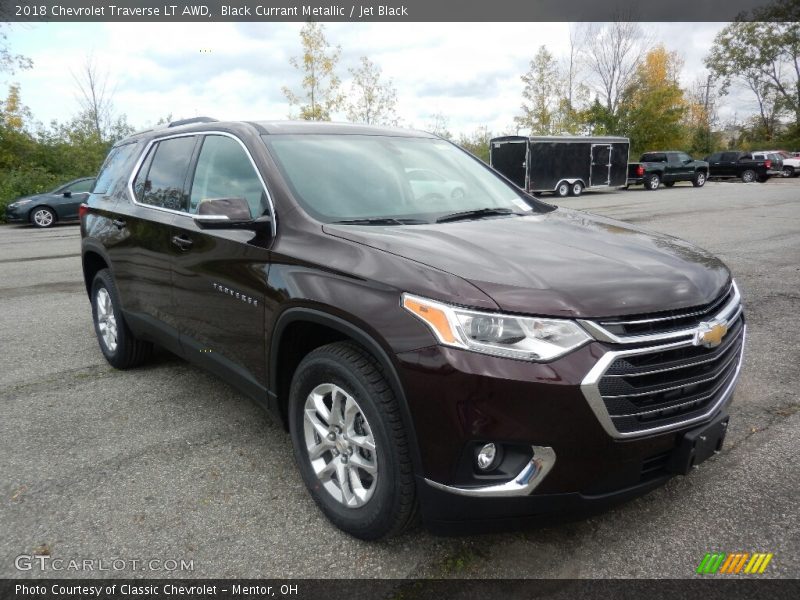 Black Currant Metallic / Jet Black 2018 Chevrolet Traverse LT AWD