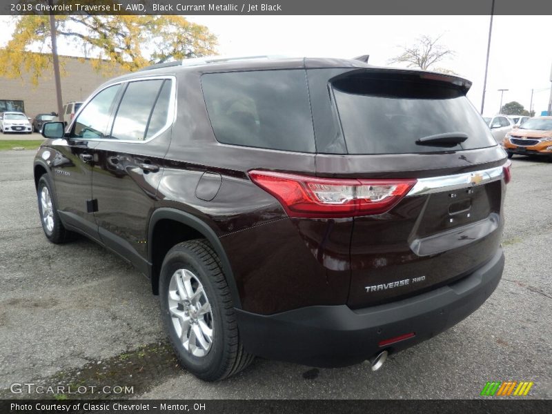 Black Currant Metallic / Jet Black 2018 Chevrolet Traverse LT AWD