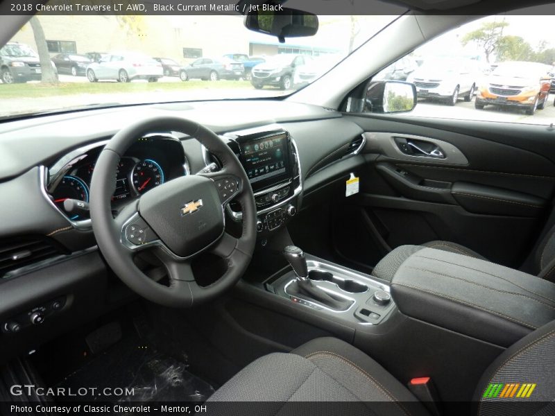 Black Currant Metallic / Jet Black 2018 Chevrolet Traverse LT AWD