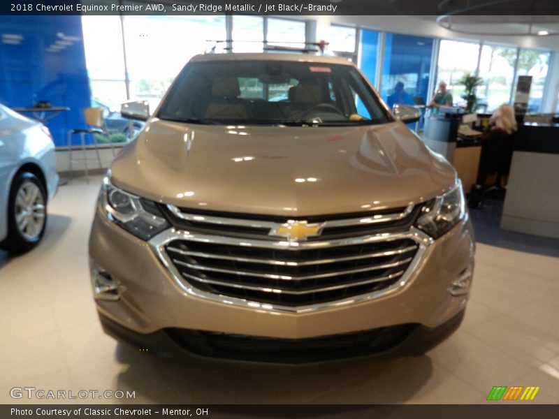 Sandy Ridge Metallic / Jet Black/­Brandy 2018 Chevrolet Equinox Premier AWD