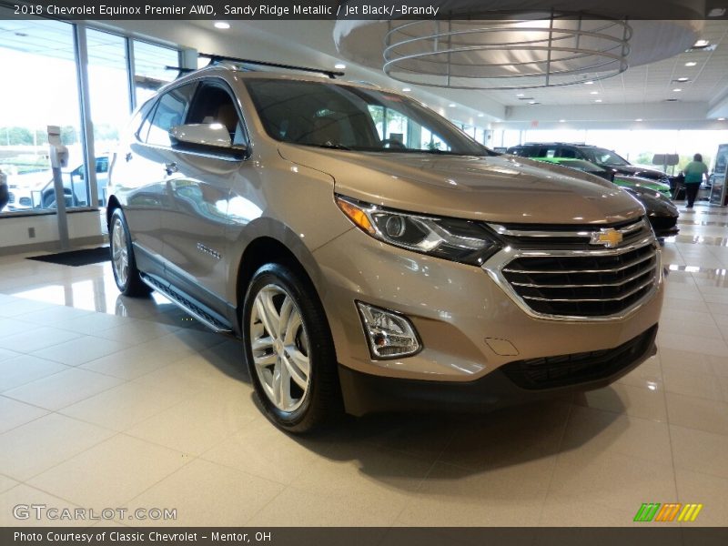 Sandy Ridge Metallic / Jet Black/­Brandy 2018 Chevrolet Equinox Premier AWD