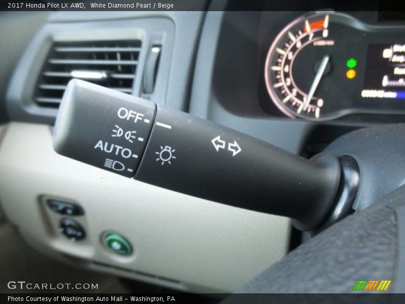 White Diamond Pearl / Beige 2017 Honda Pilot LX AWD