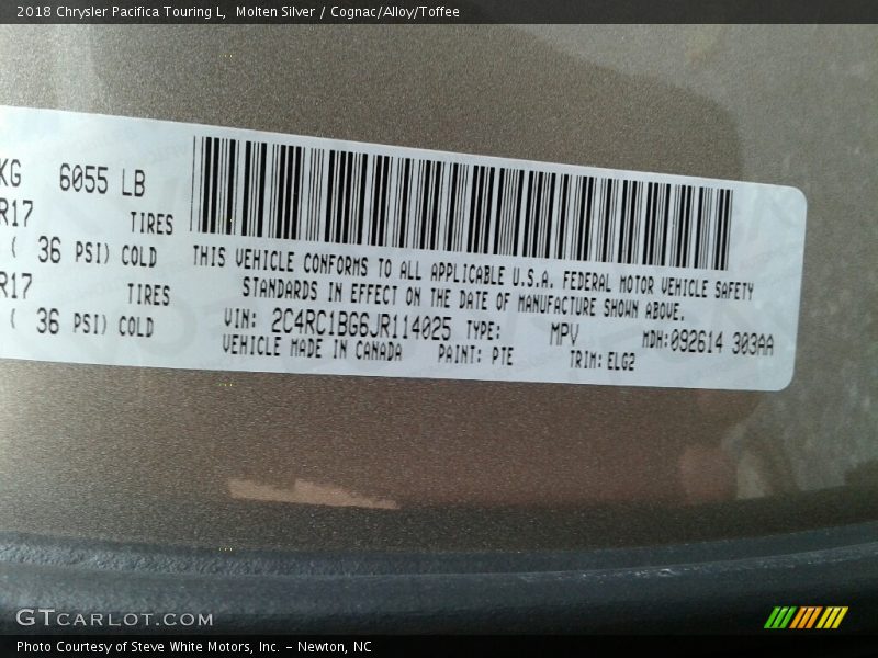 Molten Silver / Cognac/Alloy/Toffee 2018 Chrysler Pacifica Touring L