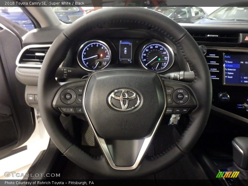 Super White / Black 2018 Toyota Camry SE