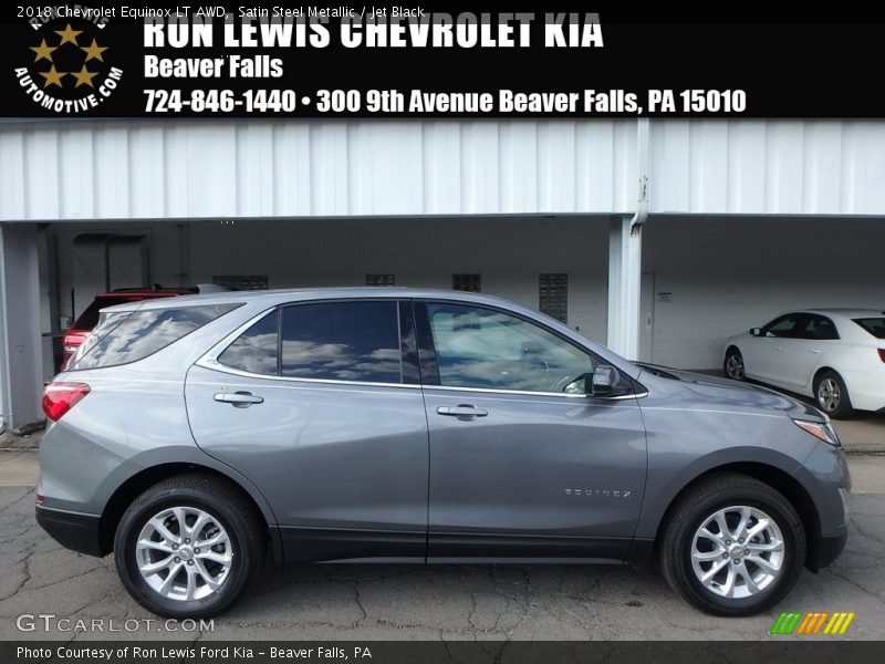 Satin Steel Metallic / Jet Black 2018 Chevrolet Equinox LT AWD