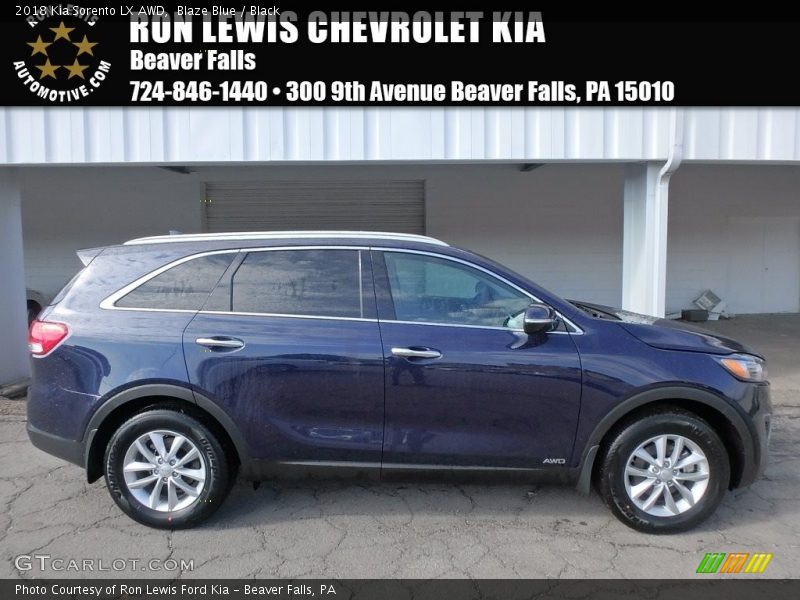 Blaze Blue / Black 2018 Kia Sorento LX AWD