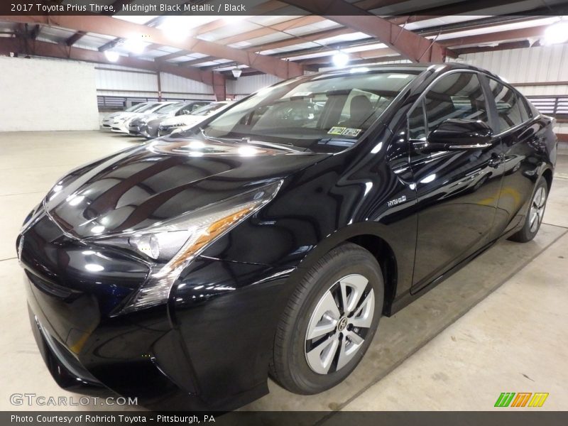 Midnight Black Metallic / Black 2017 Toyota Prius Three