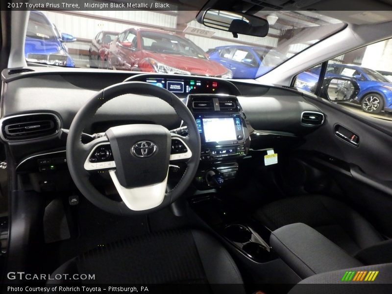 Midnight Black Metallic / Black 2017 Toyota Prius Three