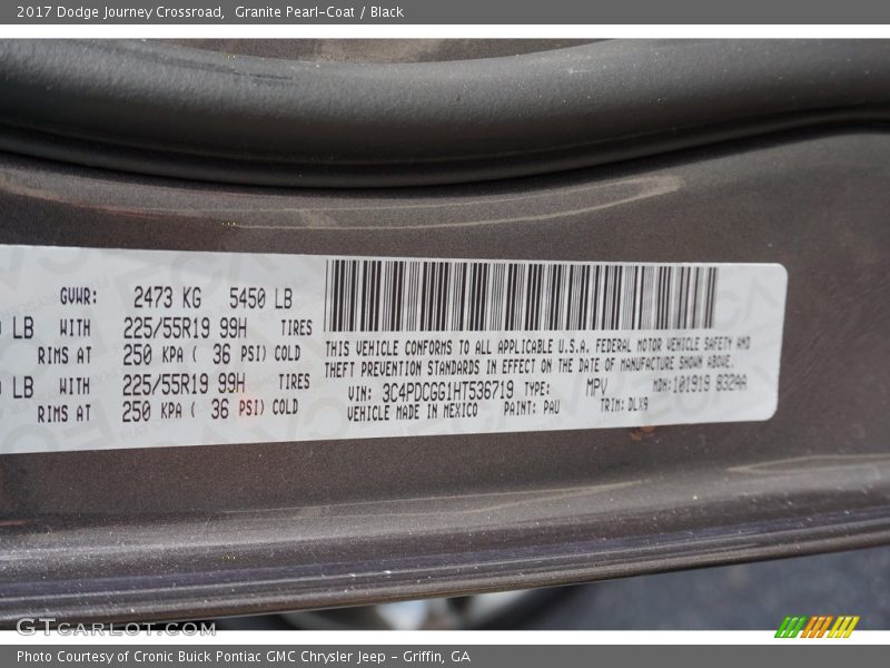 Granite Pearl-Coat / Black 2017 Dodge Journey Crossroad