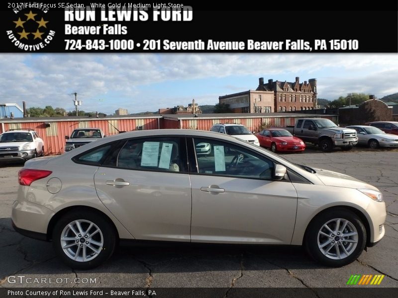 White Gold / Medium Light Stone 2017 Ford Focus SE Sedan