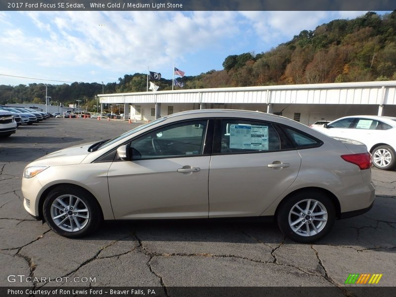 White Gold / Medium Light Stone 2017 Ford Focus SE Sedan