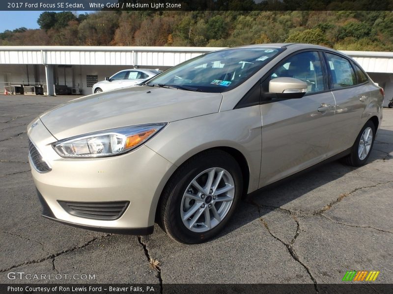 White Gold / Medium Light Stone 2017 Ford Focus SE Sedan