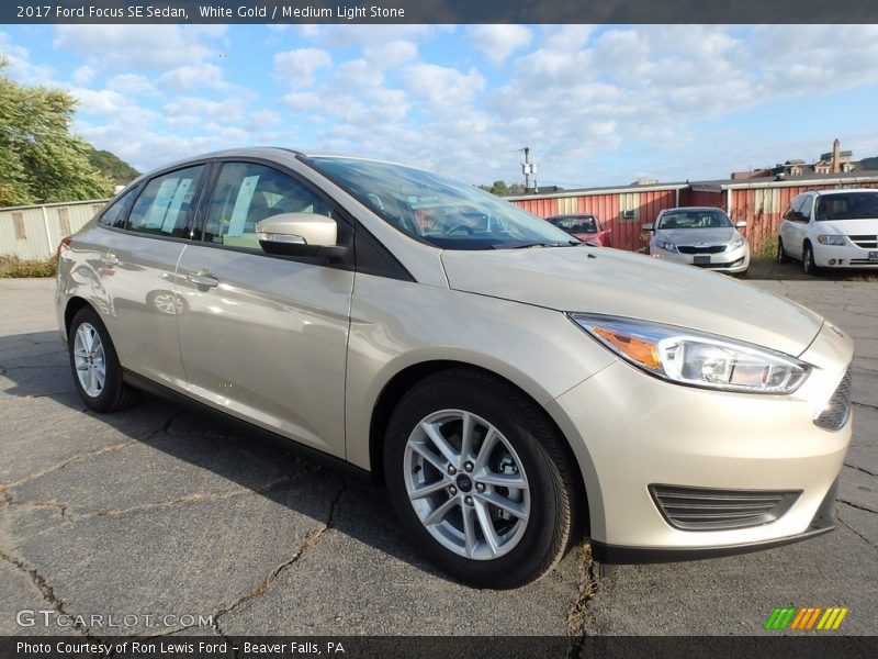 White Gold / Medium Light Stone 2017 Ford Focus SE Sedan
