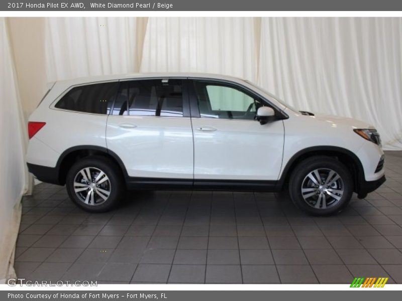White Diamond Pearl / Beige 2017 Honda Pilot EX AWD