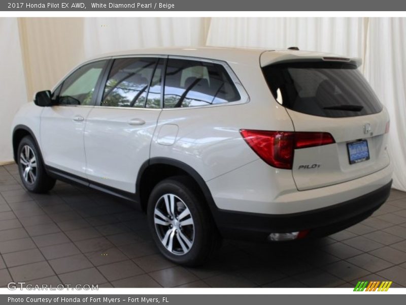 White Diamond Pearl / Beige 2017 Honda Pilot EX AWD