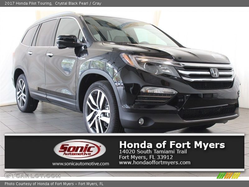Crystal Black Pearl / Gray 2017 Honda Pilot Touring
