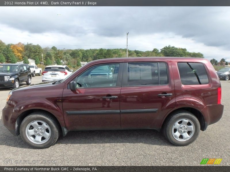 Dark Cherry Pearl II / Beige 2012 Honda Pilot LX 4WD
