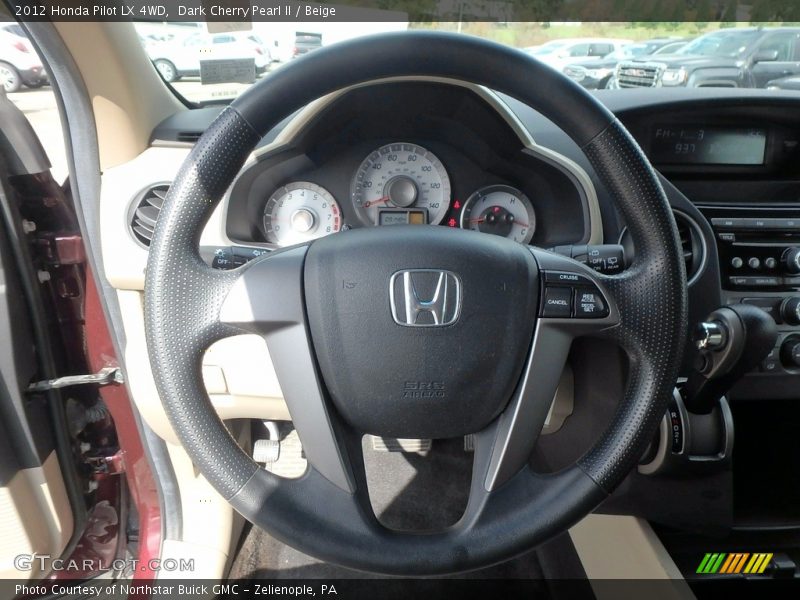 Dark Cherry Pearl II / Beige 2012 Honda Pilot LX 4WD