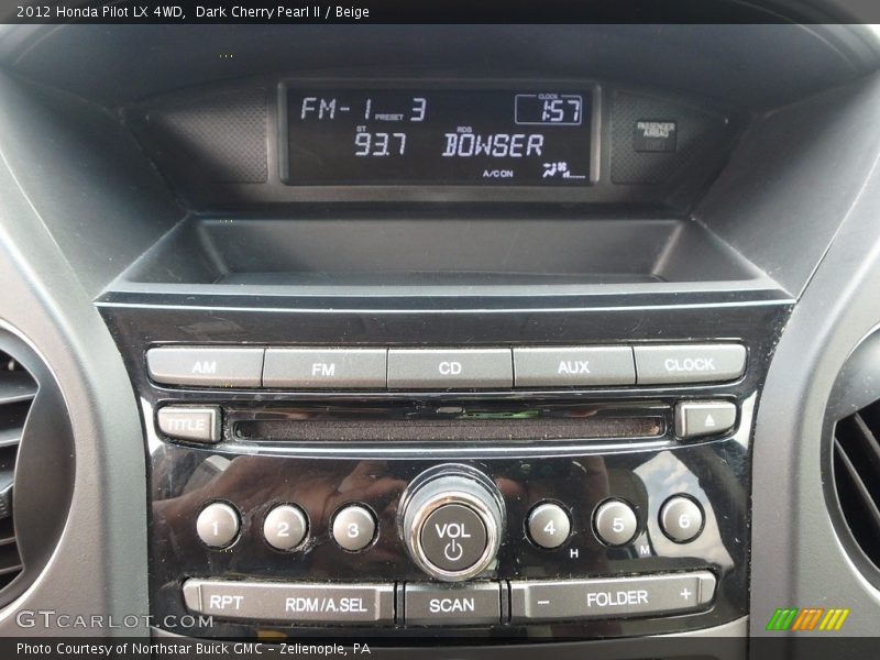 Dark Cherry Pearl II / Beige 2012 Honda Pilot LX 4WD