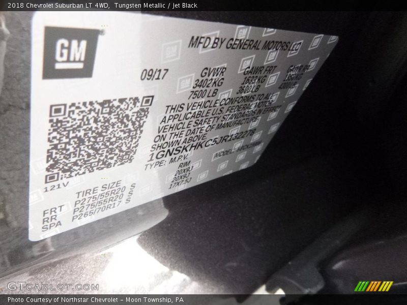 Tungsten Metallic / Jet Black 2018 Chevrolet Suburban LT 4WD