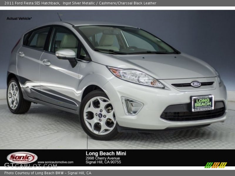Ingot Silver Metallic / Cashmere/Charcoal Black Leather 2011 Ford Fiesta SES Hatchback