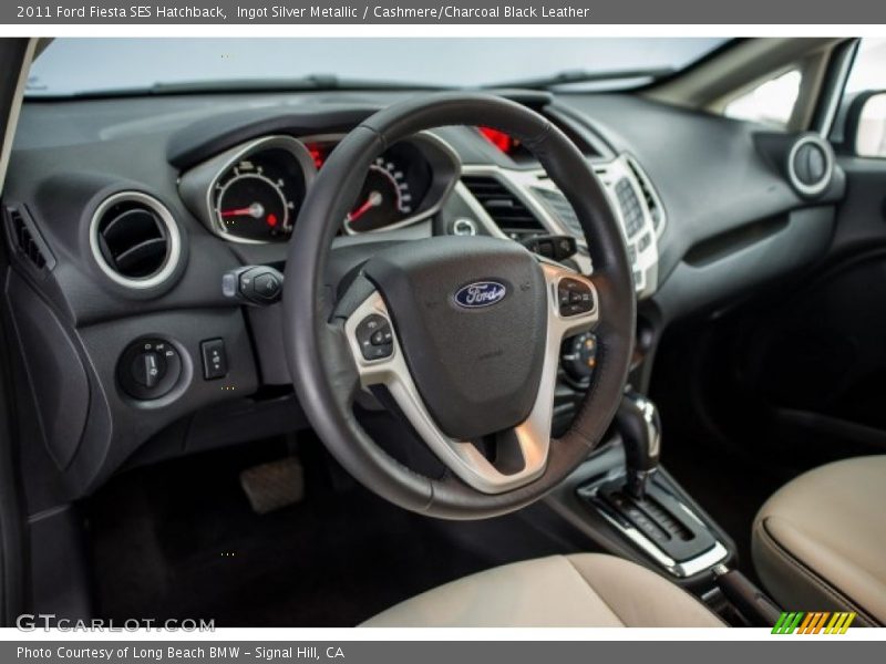 Ingot Silver Metallic / Cashmere/Charcoal Black Leather 2011 Ford Fiesta SES Hatchback