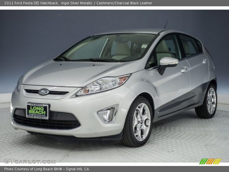 Ingot Silver Metallic / Cashmere/Charcoal Black Leather 2011 Ford Fiesta SES Hatchback