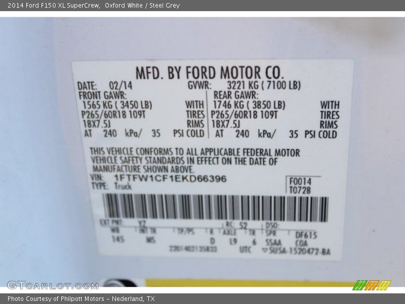 Oxford White / Steel Grey 2014 Ford F150 XL SuperCrew