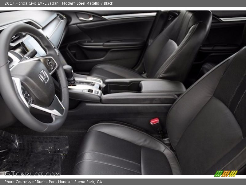Modern Steel Metallic / Black 2017 Honda Civic EX-L Sedan